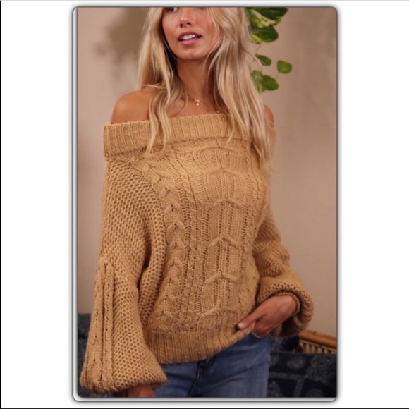 Mustard Yellow Cable Knit Sweater - Picture 3 of 5